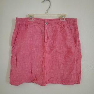 Anthropologie Horny Toad Lithe Venti Linen Skirt Womens Size 6 Red Linen